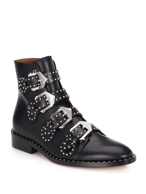 givenchy black studded buckle boots|givenchy sandals for women.